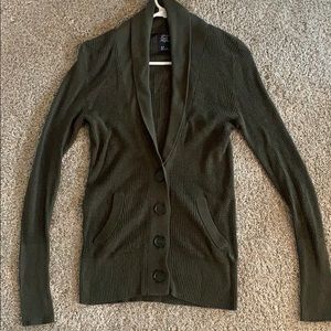 American Eagle hunter green button up thermal